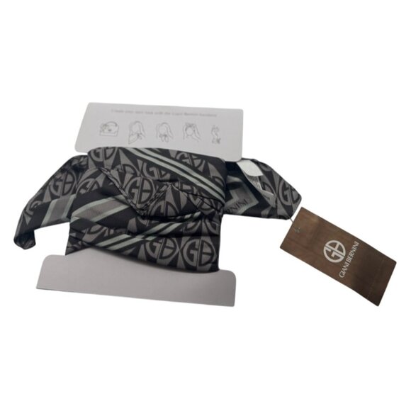 Giani Bernini Logo Diamond Printed Bandana Scarf, Gray, 24" x 24" - Picture 6 of 12